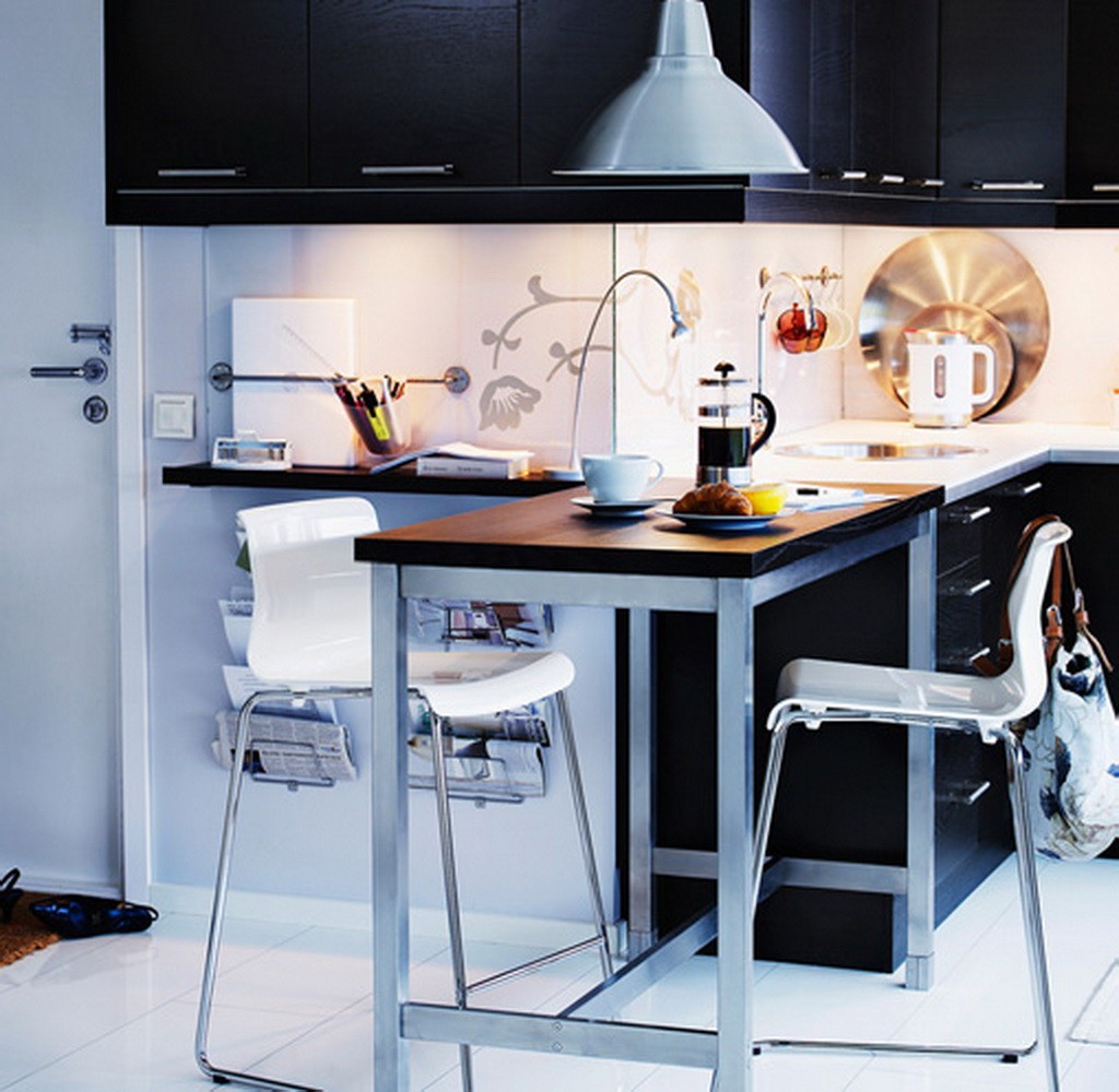 kitchen-dining-room-awesome-black-white-wood-stainles-unique-design-small-kitchen-dining-table