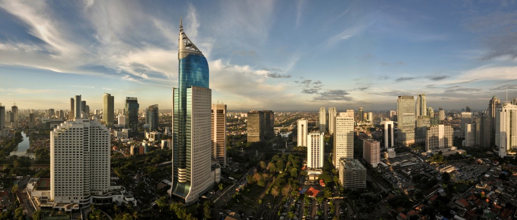 A resplendent view of the majestic city skyline of Greater Jakarta, Indonesia’s iconic metropolitan capital
